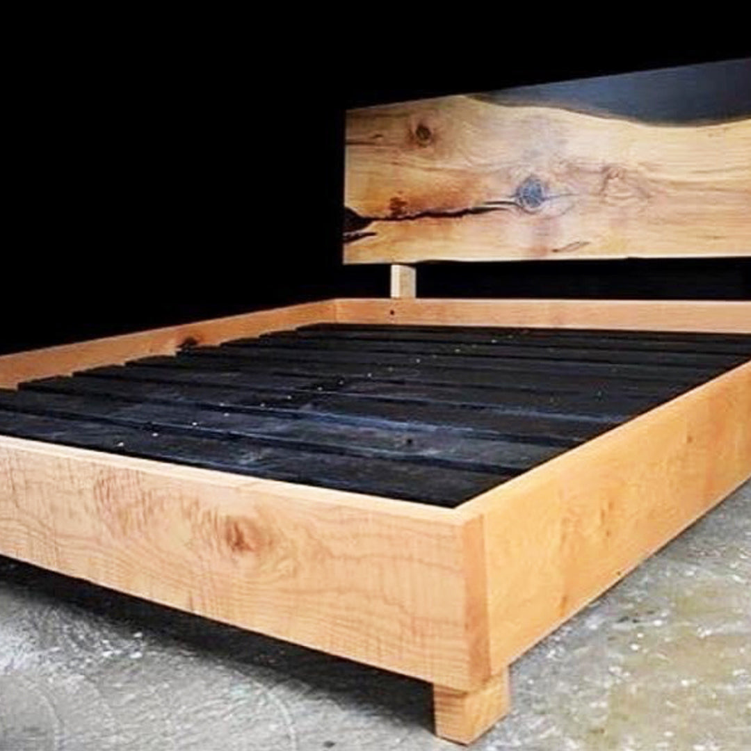 Seng, massivt valnøddetræ med epoxy